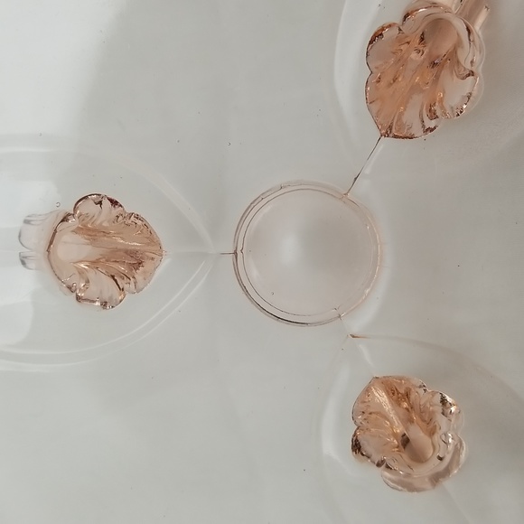 Lancaster Jubilee Pink Elegant Depression Era Three Footed Rimmed Serving Plate - Picture 7 of 16